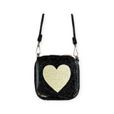 Imoga Denise Glitter Heart Bag  ~ Black/Gold