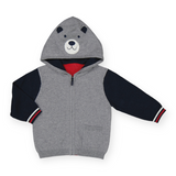 Mayoral Baby Boy Knit Zip Hoodie ~ Storm/Black