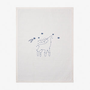 Elegant Baby Magic Sky Embroidered Knit Blanket ~ White