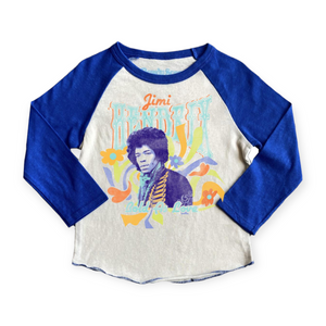 Rowdy Sprout Jimi Hendrix l/s Raglan Tee ~ Cream/Royal