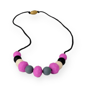Chewbeads Chelsea Teething Necklace ~ Fuchsia