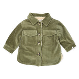 Oh Baby! Baby Sherpa Lined Cord Shirt Jacket ~ Moss