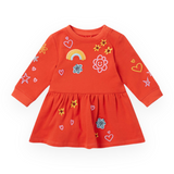 Stella McCartney Girls Daydreamer Scribble Dress ~ Red