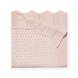 Elegant Pointelle Knit Baby Blanket ~ Pink