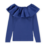 Molo Renate l/s Ruffle Top 7-12 ~ Twilight Blue