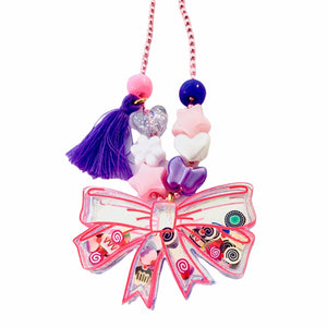 Sadie's Moon Shaker Charm Necklace ~ Bow