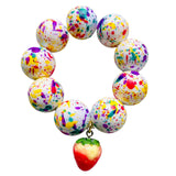 Sadie's Moon Bubblegum Bead Bracelet ~ Jawbreaker Strawberry