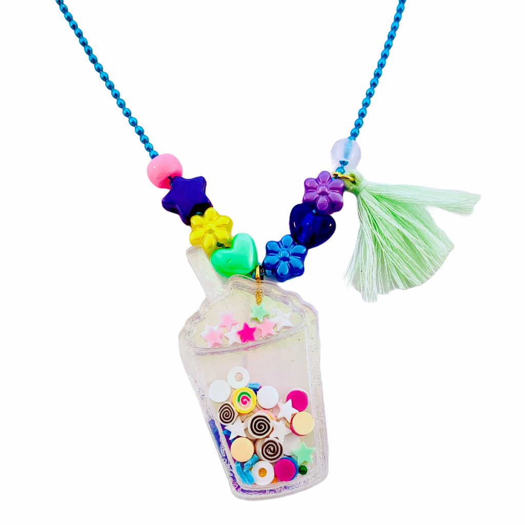 Sadie's Moon Shaker Charm Necklace ~ Boba Drink