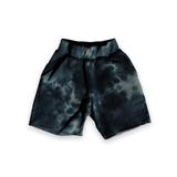 Rowdy Sprout Boys Tie Dye Fleece Shorts ~ Black Spark