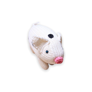 Estella Knit Baby Rattle ~ Pig