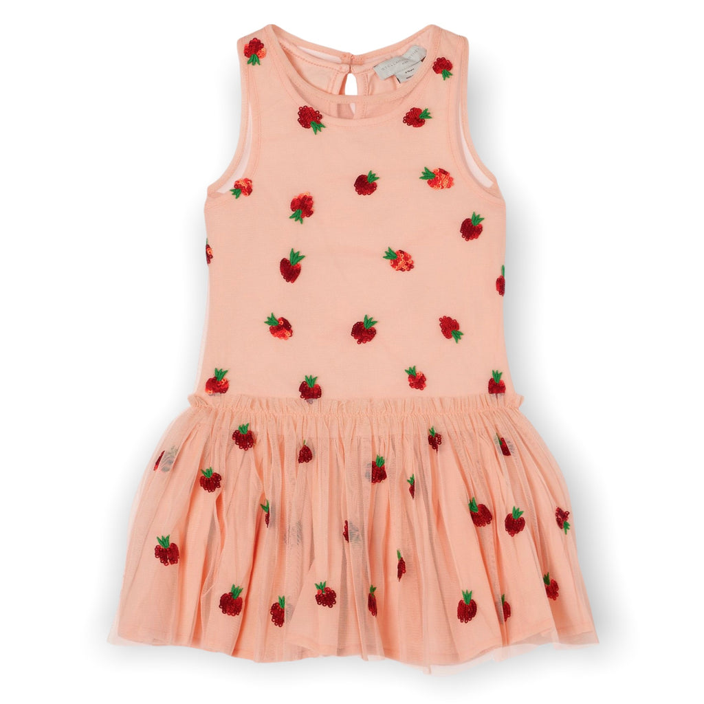 Stella McCartney Girls Sequin Strawberries Tulle Dress