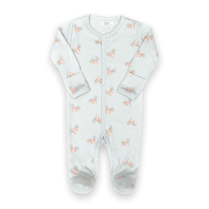 Tun Tun Baby Boy Printed Snap Footie ~ Blue/Bicycle