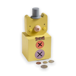 Tree by Kerri Lee Dapper Circus Bear Wooden Coin Bank