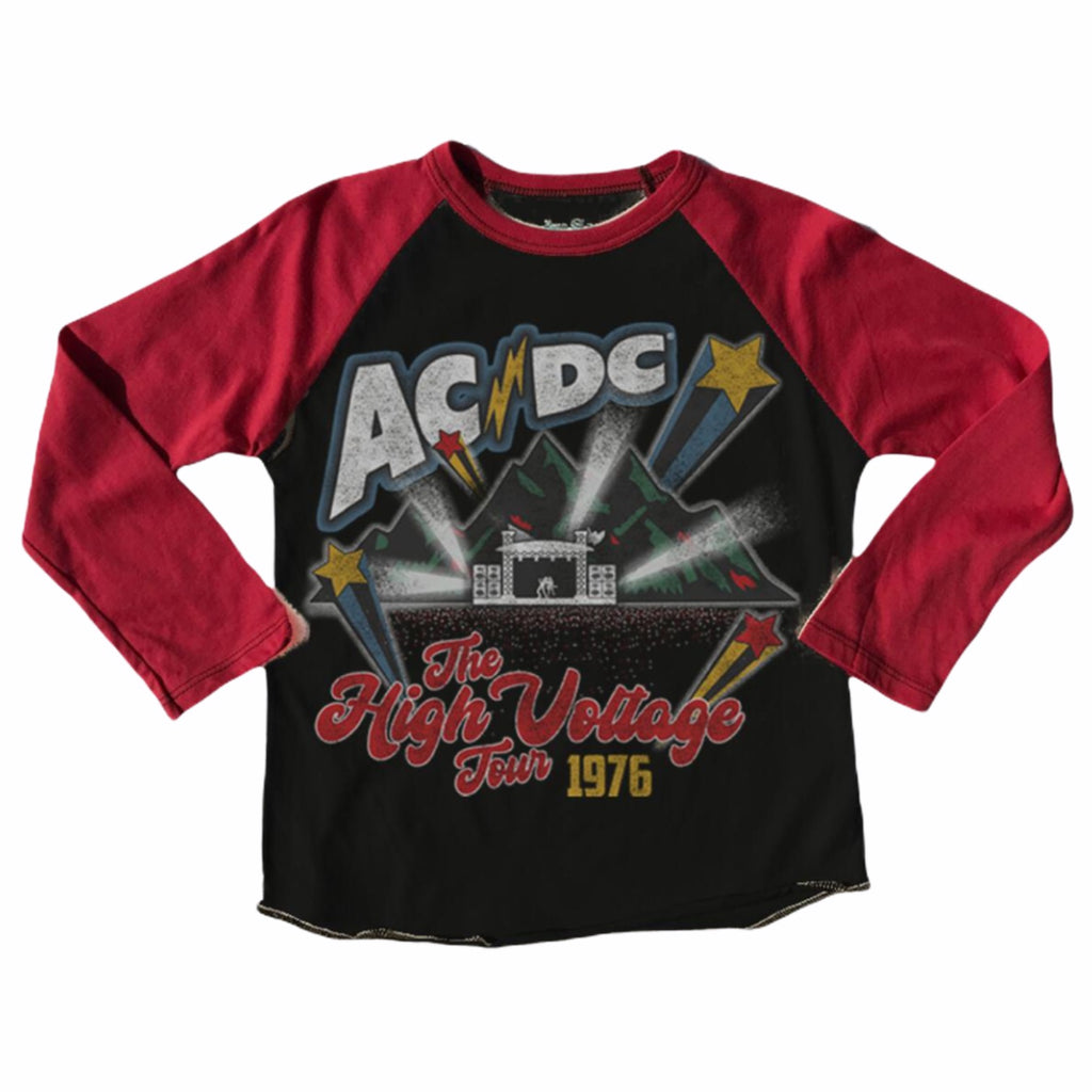 Rowdy Sprout ACDC Recycled Raglan Tee ~ Off Black/Dragon Breath