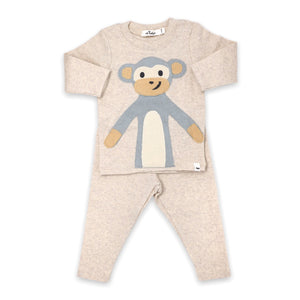 Oh Baby! Monkey 2pc Set ~ Sand/Mist