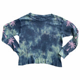 Rowdy Sprout Palm Sleeve Thermal Not Quite Crop Tee ~ Lost in the Woods Tie Dye