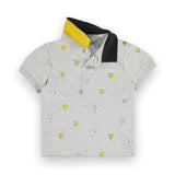 Mayoral Baby Boy Printed s/s Polo ~ Heather Gray