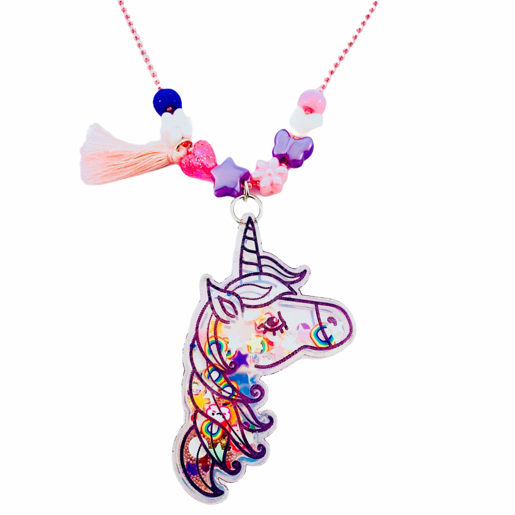 Sadie's Moon Shaker Charm Necklace ~ Unicorn
