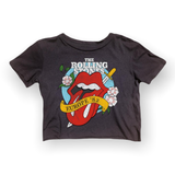 Rowdy Sprout Baby Girl Not Quite Crop s/s Tee ~ Rolling Stones