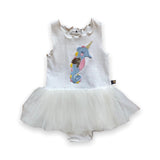 Petite Hailey Baby Seahorse Tutu Onesie ~ White