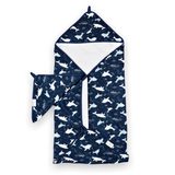 Loulou Lollipop Hooded Towel Set ~ Whales