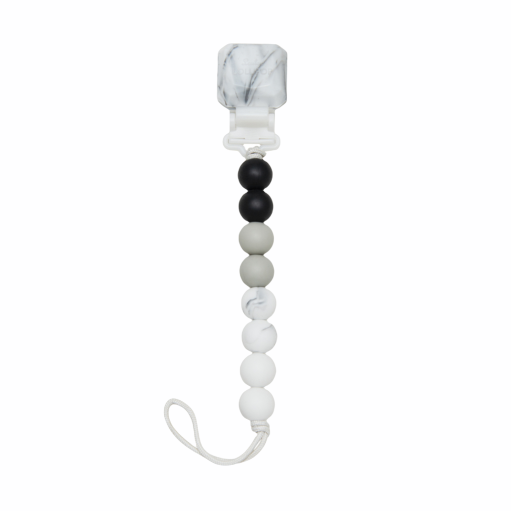 Loulou Lollipop Lolli Gem Pacifier Clip ~ Black Marble