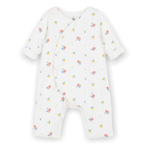 Petit Bateau Side Snap Floral Print Romper