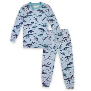 Esme l/s Crew Neck Top and Pants PJ Set ~ Fossil/Blue