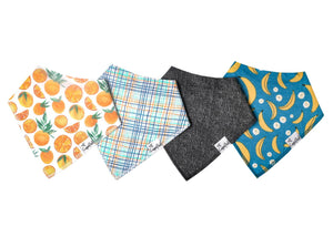 Copper Pearl Bandana Bib Set ~ Citrus