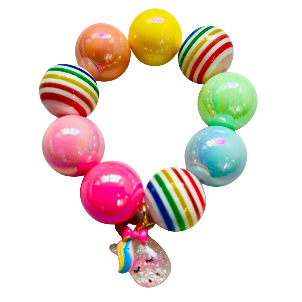 Sadie's Moon Bubblegum Bead Bracelet ~ Rainbow Unicorn