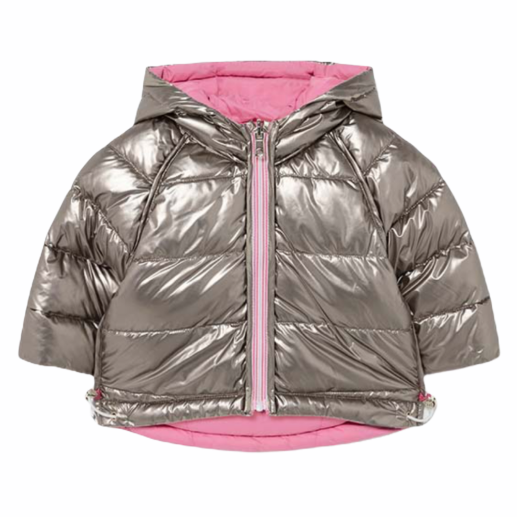 Mayoral Baby Girl Reversible Puffer Coat ~ Old Gold