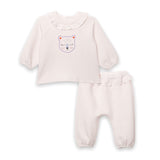 Catimini Baby Girl Ruffle Collar Top and Pants 2pc Set