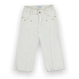 Mayoral Girls Wide Leg Cropped Pants ~ Natural
