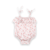 Tun Tun Baby Girl Tie Shoulder Bubble Onesie ~ Shell Pink/Flower