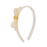 Lilies & Roses Thin Bow Headband ~ Pearlized Beige