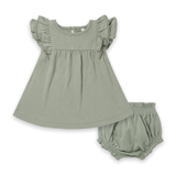 Quincy Mae Baby Flutter Dress w/ Bloomer ~ Spruce