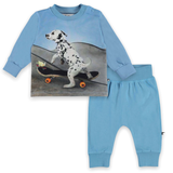 Molo Baby Eloy l/s Shirt & Sammy Pants Set ~ Skate Puppy/Heritage blue