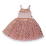 Petite Hailey Gold Dot Tutu Dress ~ Pink