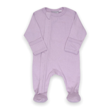Coccoli Baby Girl Ribbed Zipper Footie ~ Lavender Fog