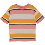 Molo Girls Rabecke s/s Tee Shirt 7-12 ~ Wide Coral Stripe