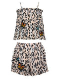 Hannah Banana Animal Print Cami and Shorts w/ Butterfly Patches 2pc Set