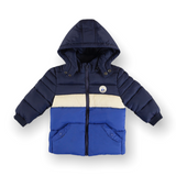 Mayoral Baby Boy Hooded Colorblock Puffer Coat ~ Klein Blue