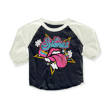 Rowdy Sprout Girls l/s Raglan Tee ~ Rolling Stones