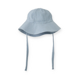 Elegant Baby Muslin Sun Hat ~ Blue