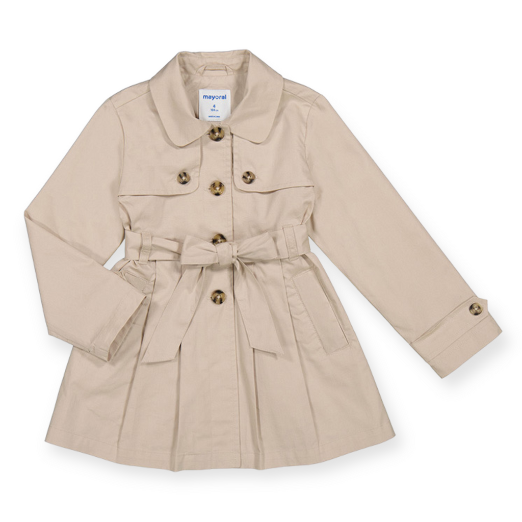 Mayoral Girls Trench Coat ~ Almond