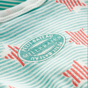 Petit Bateau Star Striped print footie 53564