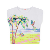 Billieblush Palm Tree Beach T-Shirt ~ White