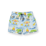 Mayoral Boys Printed Swim Trunks ~ Waves/Blue