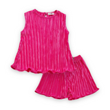 Petite Hailey Pleated Tank & Shorts Set ~ Pink