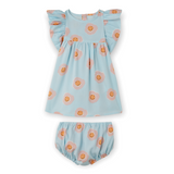 Stella McCartney Baby Girl Flower Tencel Dress w/ Bloomer ~ Blue